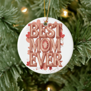 Beste Mutter überhaupt Gold 3D Design Eleganter Keramik Ornament