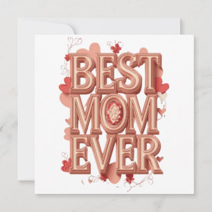 Beste Mutter überhaupt Gold 3D Design   Elegantes  Feiertagskarte