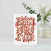 Beste Mutter überhaupt Gold 3D Design | Elegantes  Postkarte (Stehend Vorderseite)