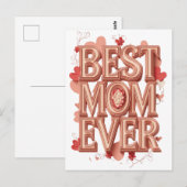 Beste Mutter überhaupt Gold 3D Design | Elegantes  Postkarte (Vorne/Hinten)