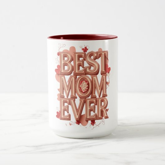 Beste Mutter überhaupt Gold 3D Design | Elegantes Tasse (Zentrum)