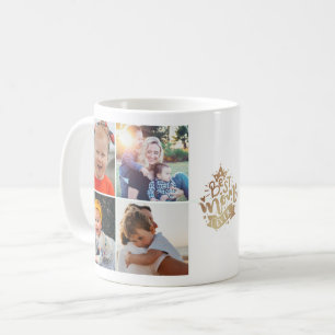 Beste Mutter überhaupt Goldschrift 9 Foto-Collage  Kaffeetasse