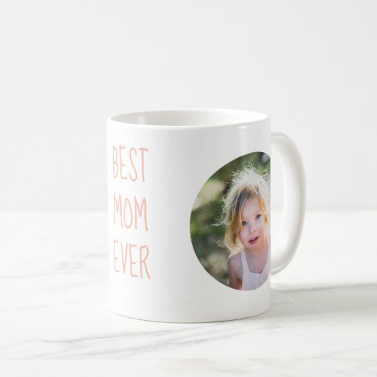 Beste Mutter überhaupt Individuelle rosa Zwei-Foto Kaffeetasse (VorderseiteRechts)