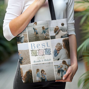 Beste Mutter überhaupt Karo-Patchwork-Foto Tasche