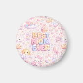 Beste Mutter überhaupt Kawaii Pastell-Muster Magnet (Vorne)