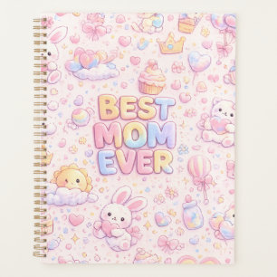 Beste Mutter überhaupt Kawaii Pastell-Muster Planer
