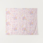 Beste Mutter überhaupt Kawaii Pastell-Muster Wandteppich (Vorderseite (Horizontal))