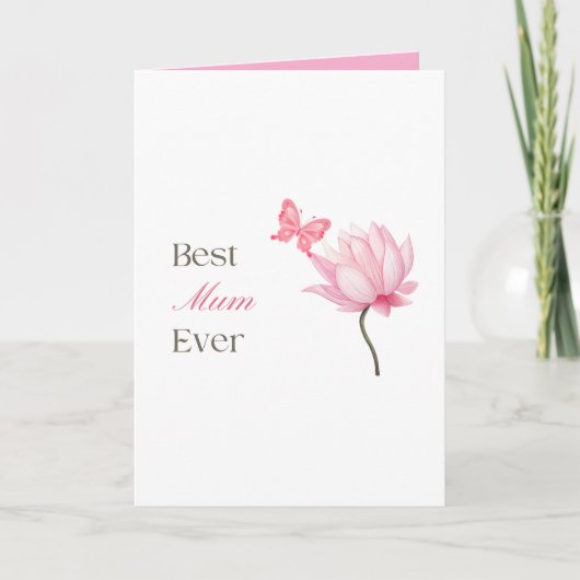 Beste Mutter überhaupt, Lotus & Schmetterling, Mut Karte (Vorderseite)