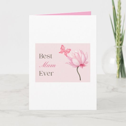 Beste Mutter überhaupt Lotusblume, Muttertag, Gebu Karte (Vorderseite)