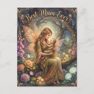 "Beste Mutter überhaupt" Magische Fantasie-Illustr Postkarte