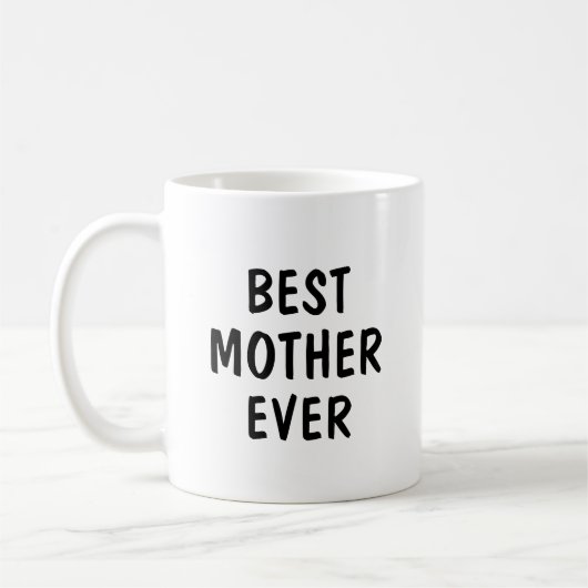 Beste Mutter überhaupt Minimalistische Typografie Kaffeetasse (Links)