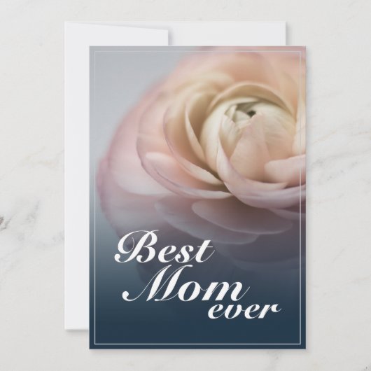 Beste Mutter überhaupt mit großer rosa Rose (Vorderseite)