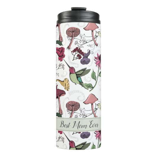 Beste Mutter überhaupt Moderale Blume Kolibri Thermosbecher (Vorderseite)