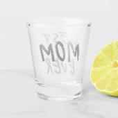 Beste Mutter überhaupt Moderne schwarze und graue  Schnapsglas (Rückseite)