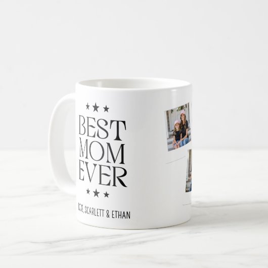 Beste Mutter überhaupt Moderne Snapshot-Style 4 Fo Kaffeetasse (Vorderseite Links)