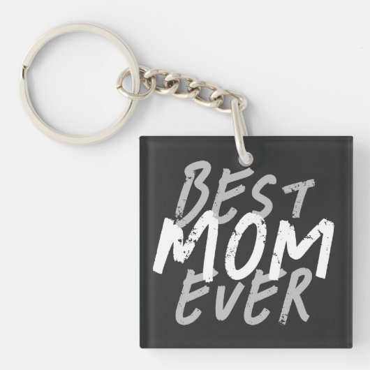 Beste Mutter überhaupt Moderne weiße und graue Gru Schlüsselanhänger (Vorderseite)