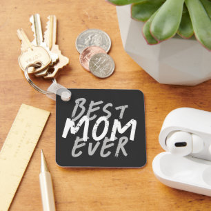 Beste Mutter überhaupt Moderne weiße und graue Gru Schlüsselanhänger