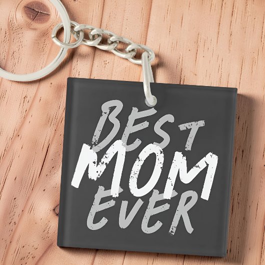 Beste Mutter überhaupt Moderne weiße und graue Gru Schlüsselanhänger
