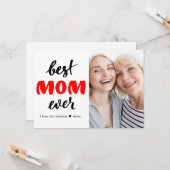 Beste Mutter überhaupt modernes Muttertagsfoto Karte (Vorderseite/Rückseite Beispiel)