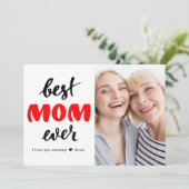 Beste Mutter überhaupt modernes Muttertagsfoto Karte (Stehend Vorderseite)