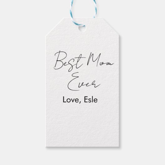 beste Mutter überhaupt Mutterschaftstag Name Datum Geschenkanhänger (Vorderseite)