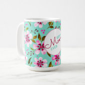 Beste Mutter überhaupt Personalisierte Aqua- und r Kaffeetasse (Vorderseite Links)