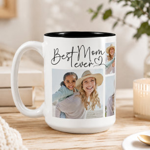 Beste Mutter überhaupt personalisiertes Foto Zweifarbige Tasse