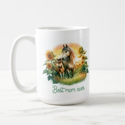 Beste Mutter überhaupt Pferd Kaffeetasse (Links)