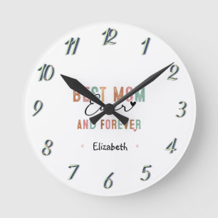 Beste Mutter überhaupt Retro Schrift Groovy Mutter Runde Wanduhr
