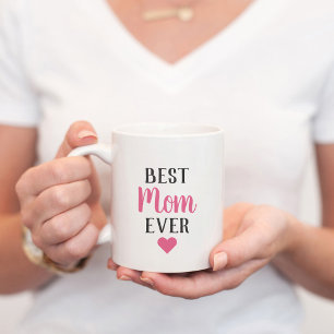 Beste Mutter überhaupt Rosa Schrift Herz Kaffeetasse