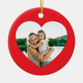 Beste Mutter überhaupt rote Herzrand-Grenze Keramik Ornament (Vorne)