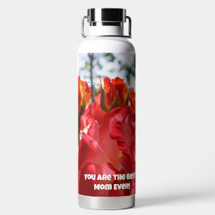 Beste Mutter überhaupt! Rote Rosen für Mama Wasser Trinkflasche