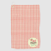 "Beste Mutter überhaupt"-rotes Gingham-Handtuchset Golfhandtuch (Vorderseite)