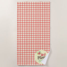 "Beste Mutter überhaupt"-rotes Gingham-Handtuchset Strandtuch