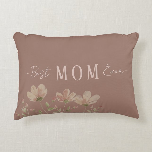 Beste Mutter überhaupt, Süß, Minimalistisch, Blume Dekokissen (Vorderseite)