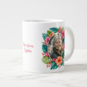 Beste Mutter überhaupt Tropisches Blumen-Muttertag Jumbo-Tasse (Vorderseite Rechts)