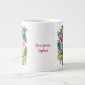 Beste Mutter überhaupt Tropisches Blumen-Muttertag Jumbo-Tasse (Vorderseite)