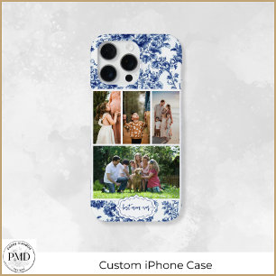 Beste Mutter überhaupt Vier-Foto-Blumenmuster Blau iPhone 16 Pro Max Hülle
