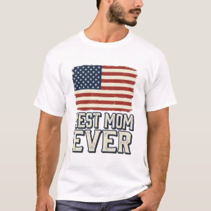 Beste Mutter überhaupt Vintage-Amerikanische Flagg T-Shirt