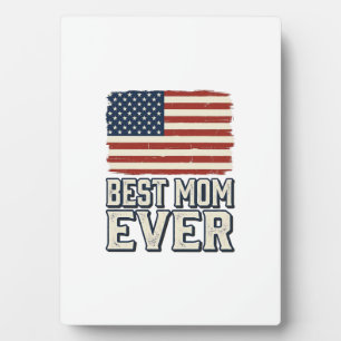 Beste Mutter überhaupt Vintage-Amerikanisches-Flag Fotoplatte