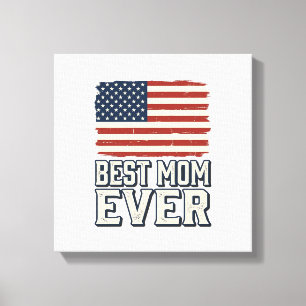 Beste Mutter überhaupt Vintage-Amerikanisches-Flag Leinwanddruck