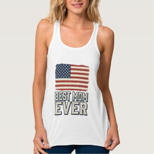 Beste Mutter überhaupt Vintage-Amerikanisches-Flag Tank Top
