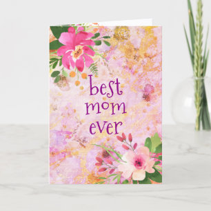 Beste Mutter überhaupt Vintage Rosa Gold Blumen Wa Karte