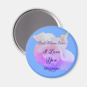 Beste Mutter überhaupt Weiße Rose Personalisiert Magnet (Vorderseite/Rückseite)
