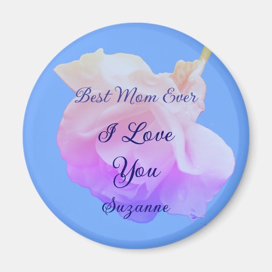 Beste Mutter überhaupt Weiße Rose Personalisiert Magnet (Vorne)