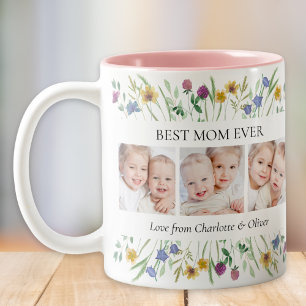 Beste Mutter überhaupt Wildblumen-Foto Zweifarbige Tasse