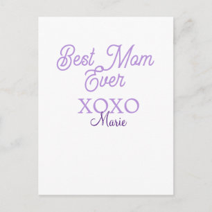 beste Mutter überhaupt xoxo Name lila stilvoll Mut Postkarte