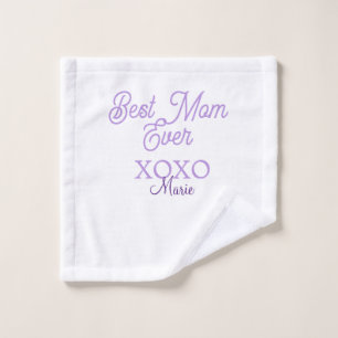beste Mutter überhaupt xoxo Name lila stilvoll Mut Waschlappen
