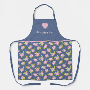 Beste Mutter und Blumenmuster. All-Over-Druckschür Schürze