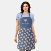 Beste Mutter und Blumenmuster. All-Over-Druckschür Schürze (Getragen)